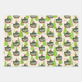 Weihnachtsfisch Weihnachtsmannmütze Funny Fishing Geschenkpapier Set