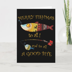 Weihnachtsfischer Frohe Fischmas Aller Fischer Karte