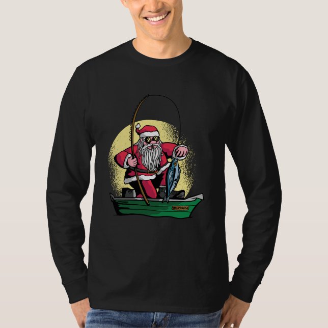 Weihnachtsfischer Weihnachtsmann T-Shirt (Vorderseite)