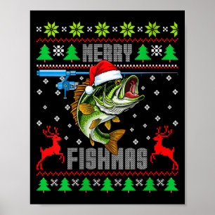 Weihnachtsfischerei Damen Lustiger hässlicher Weih Poster