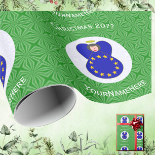 Weihnachtsflagge Engel der Europäischen Union Pers Geschenkpapier