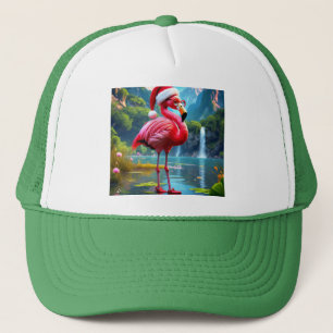 Weihnachtsflamingo als Weihnachtsmann-47476 Truckerkappe