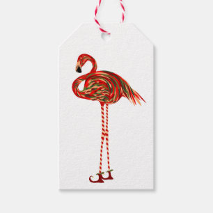Weihnachtsflamingo Geschenkanhänger