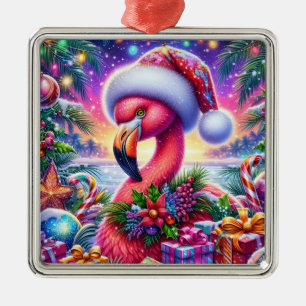 Weihnachtsflamingo-Ornament Ornament Aus Metall