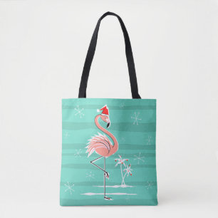 Weihnachtsflamingo-Streifen ganz über Tasche