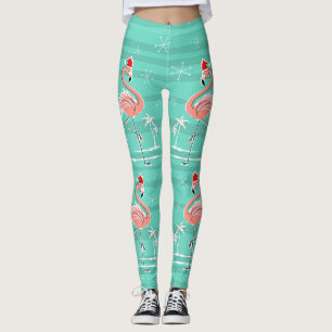 Weihnachtsflamingo-Streifen-Leggings Leggings