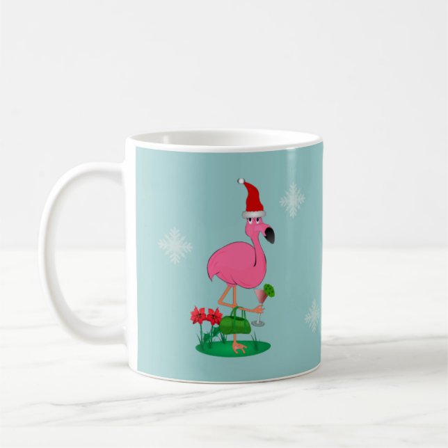 Weihnachtsflamingo-Tasse Kaffeetasse (Links)