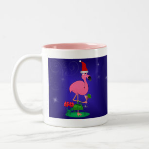 Weihnachtsflamingo-Tasse Zweifarbige Tasse