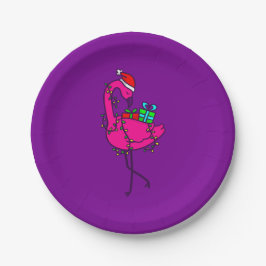 weihnachtsflamingo weihnachtslichter weihnachtsurl pappteller