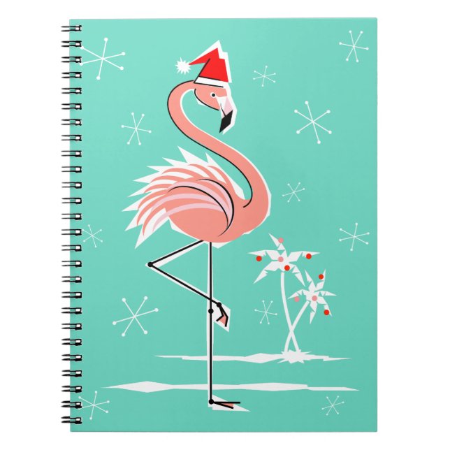 Weihnachtsflamingonotizbuch Notizblock (Vorderseite)