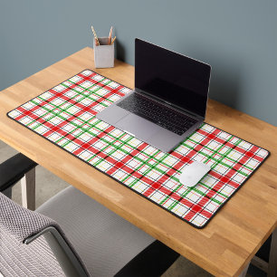 Weihnachtsflannel Kariert Tartan Design - Weiß Schreibtischunterlage