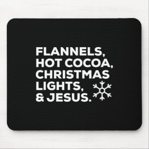 Weihnachtsflannels Hot Cocoa Weihnachtsbeleuchtung Mousepad