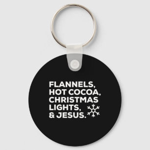 Weihnachtsflannels Hot Cocoa Weihnachtsbeleuchtung Schlüsselanhänger
