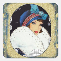 Weihnachtsflapper Girl Large White Fur Coat