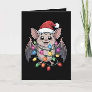Weihnachtsfledermaus Weihnachtsmann Hut Lichter Xm Karte