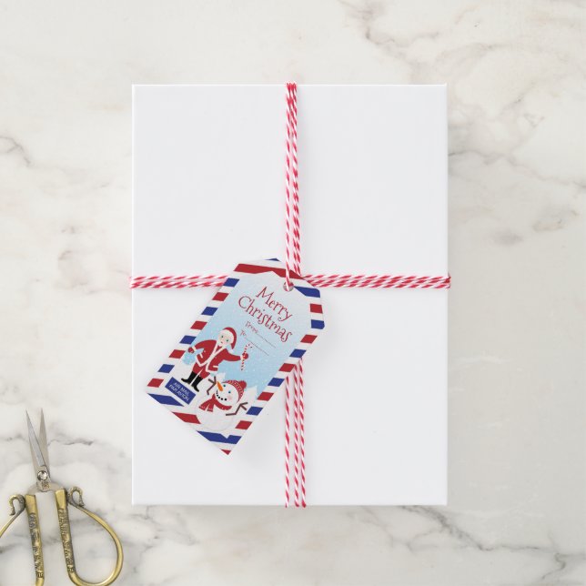 Weihnachtsfliege mit Weihnachtsgeschenk Geschenkanhänger (Mit Garn)