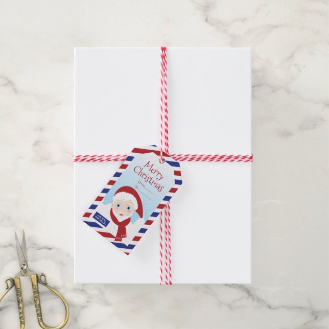 Weihnachtsfliege mit Weihnachtsgeschenk Geschenkanhänger (Mit Garn)
