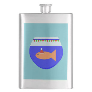 Weihnachtsfliege Party Goldfish Flachmann