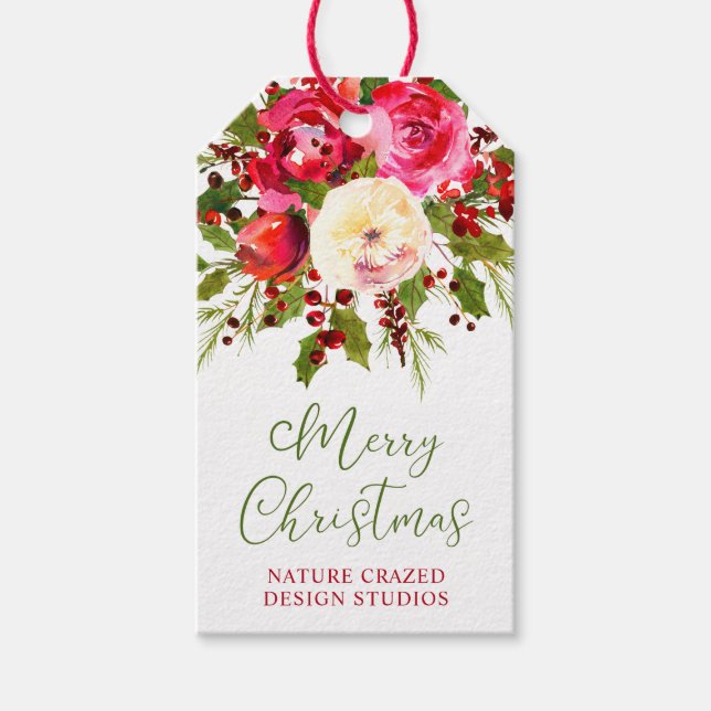 Weihnachtsfloral Geschenkanhänger (Vorderseite)