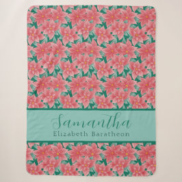 Weihnachtsfloral Poinsettia Personalisierter Name Sherpadecke