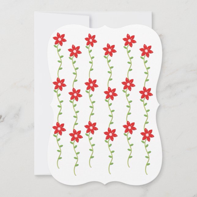 Weihnachtsflorale Poinsettia Flachbildschirm Karte (Vorderseite)
