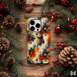 Weihnachtsflorales botanisches Muster mit Namenszi Case-Mate iPhone 14 Pro Hülle