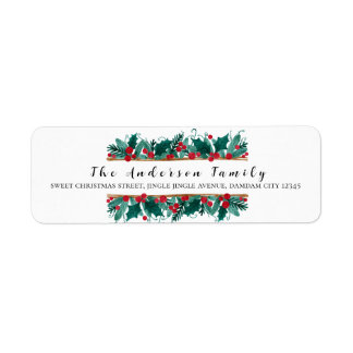Weihnachtsflorales Elegantes Einfaches Rücksendead