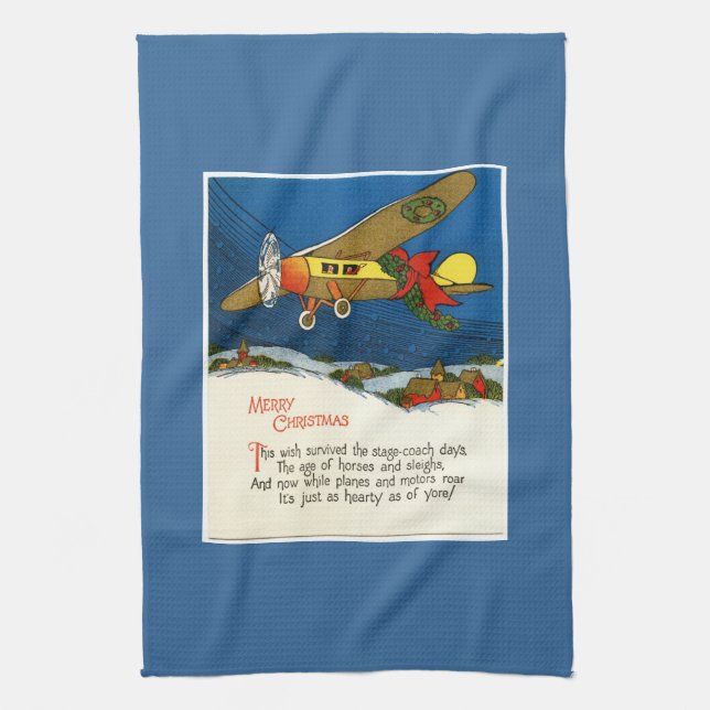 Weihnachtsflugzeug Küchentuch (Vertikal)