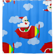 Weihnachtsflugzeug-Pilot santa Wolken