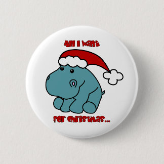 Weihnachtsflusspferd Button