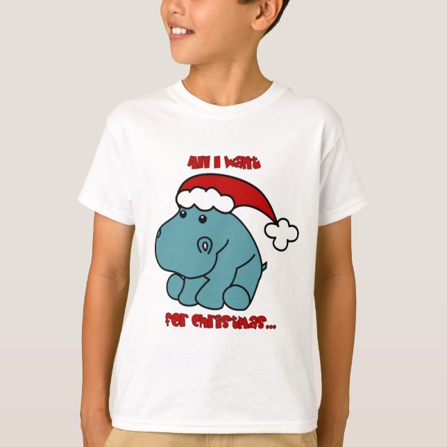 Weihnachtsflusspferd T-Shirt (Vorderseite)