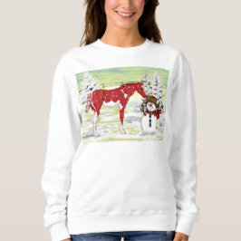 Weihnachtsfohlen und Schneemann Sweatshirt