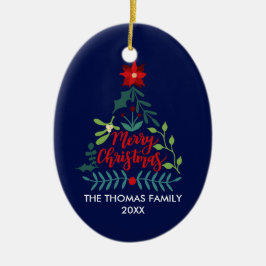 Weihnachtsfoliage-Blätter Keramik Ornament