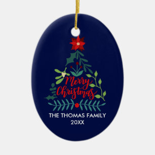 Weihnachtsfoliage-Blätter Keramik Ornament