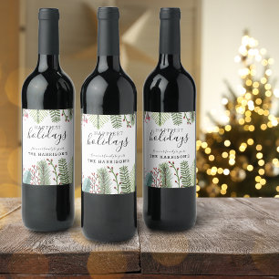 Weihnachtsfoliage Weihnachten Personalisiert Weinetikett