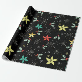 Weihnachtsfolien-Blume und Schneeflocken-Muster Geschenkpapier