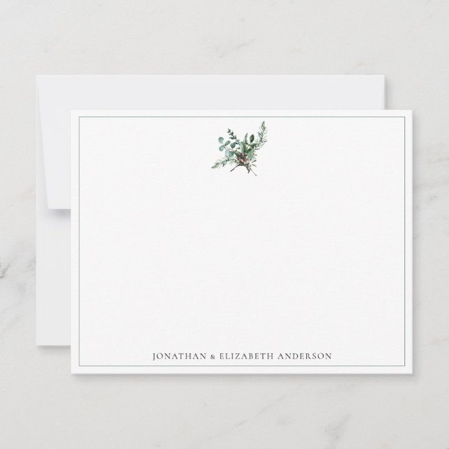 Weihnachtsfolien Minimalistisch Mitteilungskarte (Vorderseite)