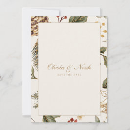 Weihnachtsfolien Pinecone Save the Date Karte