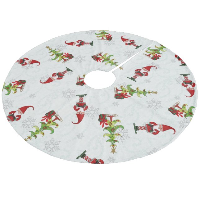 WeihnachtsFolk Whimsey HOLIDAY DECOR Fleece Weihnachtsbaumdecke (Schrägansicht)
