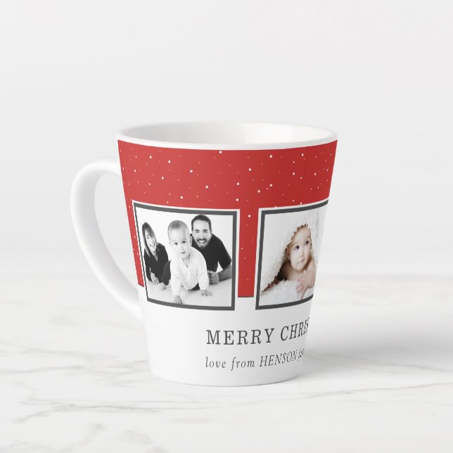 Weihnachtsfoollage Familienroter Urlaub Milchtasse (Linke Ecke)
