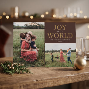 Weihnachtsfoto-Collage „Freude auf der Welt“ - Bra Feiertagskarte