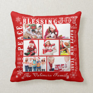 Weihnachtsfoto-Collage vollständig anpassbar Kisse Kissen