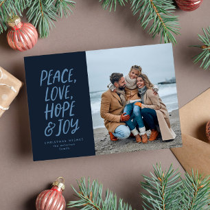 Weihnachtsfoto Frieden Liebe Hoffnung Freude Marin Feiertagskarte