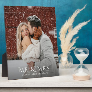 Weihnachtsfoto für Mr. und Mrs. Fotoplatte