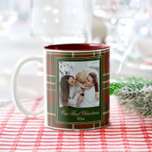 Weihnachtsfoto-Geschenke rot grün kariert elegant