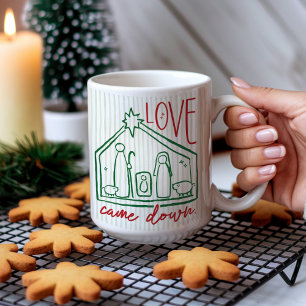 Weihnachtsfoto mit handgezeichneter Krippe CHRISTm Kaffeetasse
