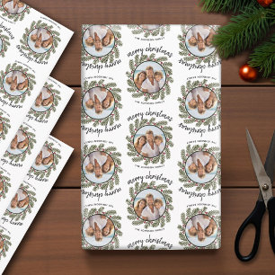 Weihnachtsfoto mit Launen - Kalligrafie - Zweige Geschenkpapier Set