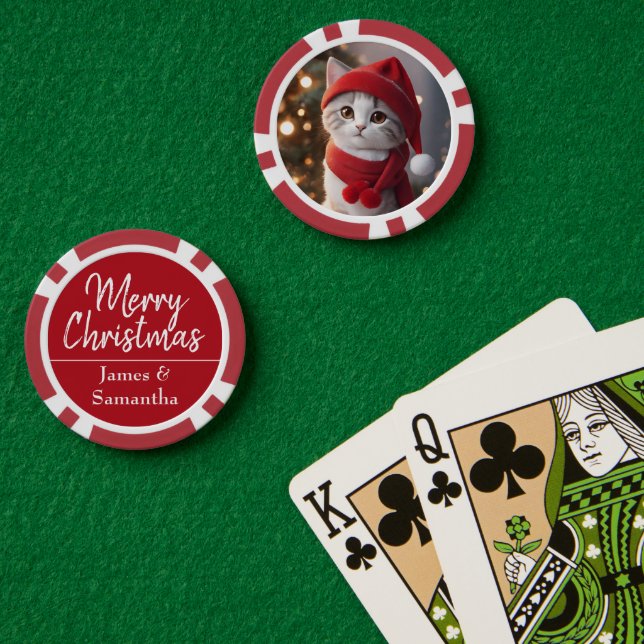 WeihnachtsFoto Personalisiert Pokerchips (Pokertisch (doppelt))