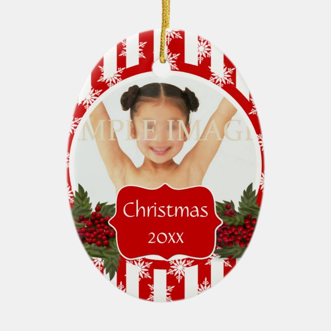 WeihnachtsFoto PERSONIFIZIEREN Keramik Ornament (Vorne)