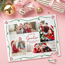 Weihnachtsfoto Rot Grün Liebe Oma Doodles